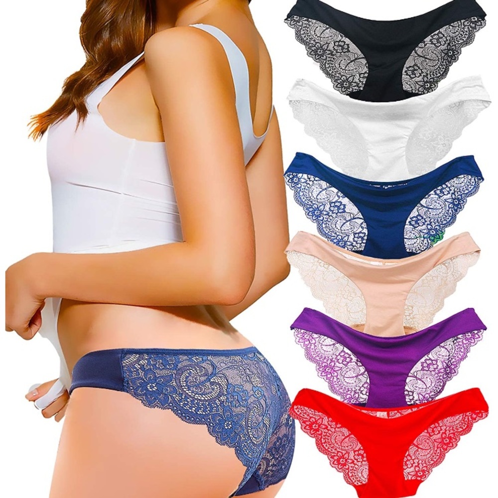 6 Pack Seamless Bikini Lace Back Underwear’s